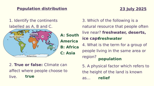 Y8 Population: distribution