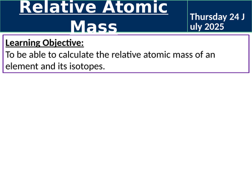 Relative Atomic Mass