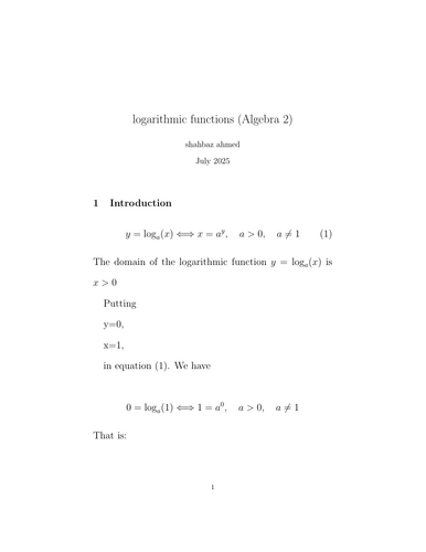 (Algebra 2)          logarithmic functions Multiple models