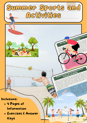 Summer Sports: Swimming, Volleyball, and Surfing