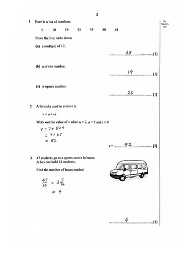 STAGE 7 PROGRESSION TEST MATHEMATICS PAPER 2 (2018) WORKED SOLUTIONS ...