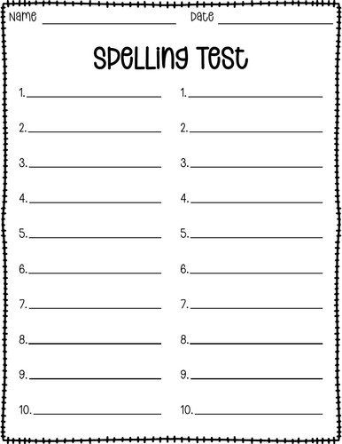 All Grades Spelling Test Templates - 10, 15, 20, &amp; 25 Word Versions ...