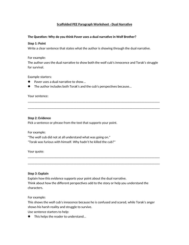 Wolf Brother - Cliffhangers and Dual Narrative -  Chapter 2 and 3