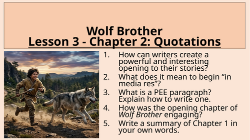 Wolf Brother - Cliffhangers and Dual Narrative -  Chapter 2 and 3