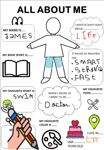 All about me folding worksheet activity for back to school first day or ...