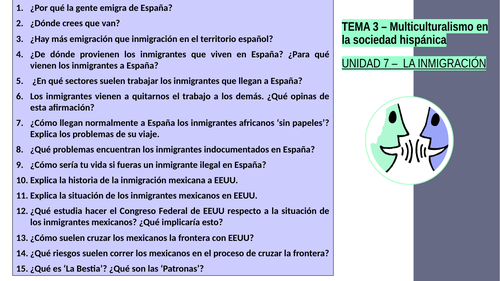 Spanish Year 13 A level speaking questions (themes 3 and 4; units 7-12). AQA