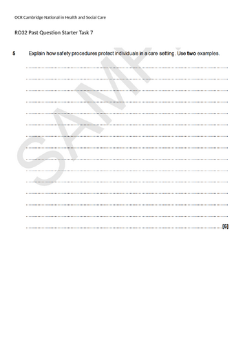 OCR Cambridge National Health and Social Care R032 Past Exam Question ...