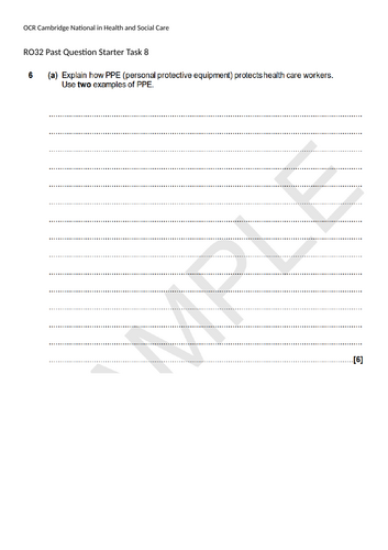OCR Cambridge National Health and Social Care R032 Past Exam Question ...