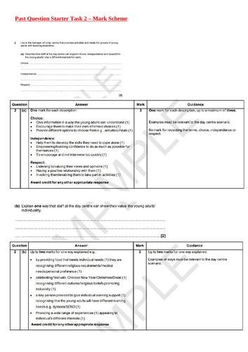 OCR Cambridge National Health and Social Care R032 Past Exam Question ...