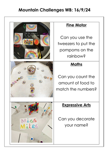 Year R - Mountain Challenges Autumn 1