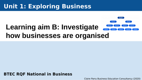 BTEC National in Business - Unit 1 Exploring Business LA.B resource ...
