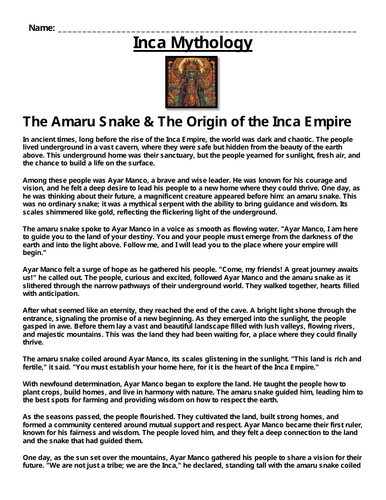 Inca Myth: The Amaru Snake and the Origin of the Inca Empire “Article ...