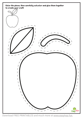 Apple Art & Craft Printable Pack | Cut, Color, and Glue Activity for ...