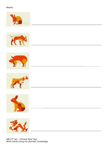 EYFS - Chinese New Year animal labelling | Teaching Resources