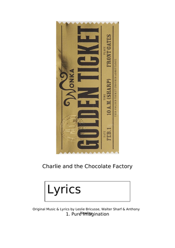 Charlie and the Chocolate Factory concert script for KS2 (35-67 ...