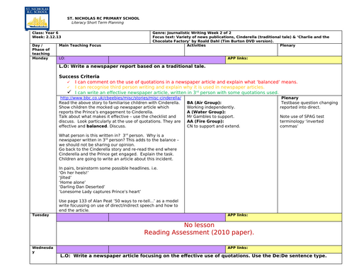 Back to School Year 6 Autumn Planning Journalism | Teaching Resources