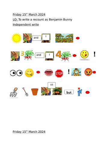 Week 4 Peter Rabbit Planning