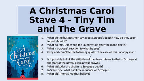 A Christmas Carol - Stave 4: Tiny Tim and the Grave | Teaching Resources