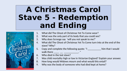 A Christmas Carol - Stave 5: Redemption | Teaching Resources