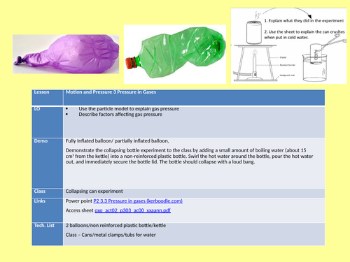 KS3 Year 8 Physics - Motion & Pressure - Pressure in gases