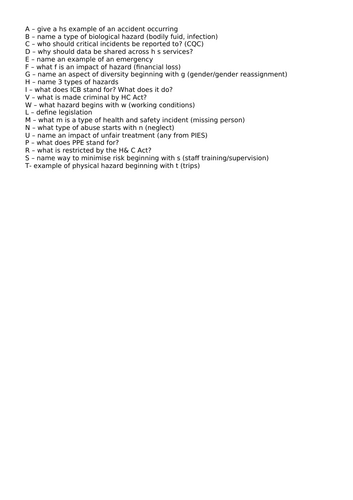 Health and Social Care OCR AAQ F090 Exam Topic 3 Resources | Teaching ...