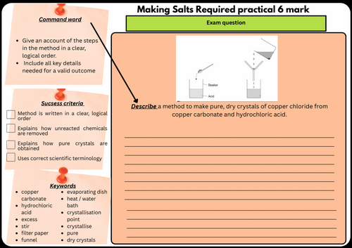 FREE Making Salts Required Practical 6mark | AQA GCSE Chemistry Paper 1