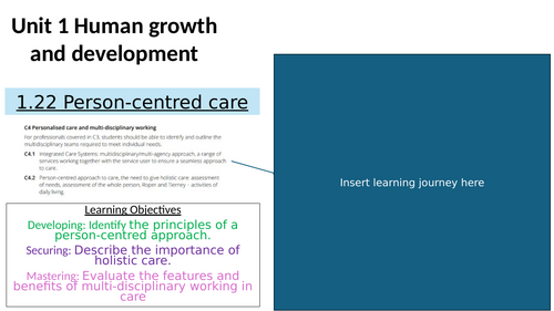 AAQ Health and Social Care Unit 1 1.22 Person Centred Care | Teaching ...