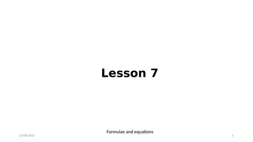 Formulae and equations