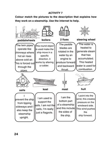 Worksheets and Information Pages From The Victorians Workbook ...