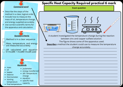GCSE Physics Required Practical: Specific Heat Capacity (6-Mark Exam Question Practice)