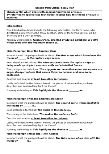 Jurassic Park Media Study