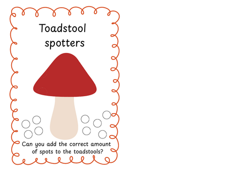 Toadstool spotters- autumn themed counting activity