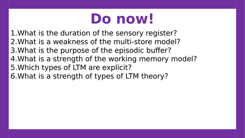 AQA A-level Psychology: Interference. (Lesson 7 of Memory)