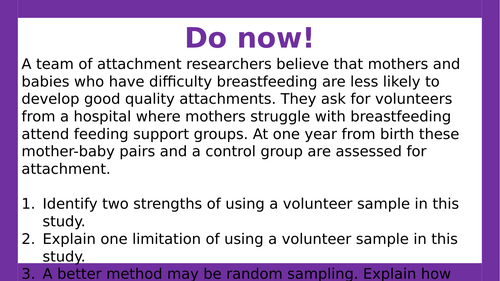 AQA A-level Psychology: Monotropy Theory. (Lesson 5 of Attachment)
