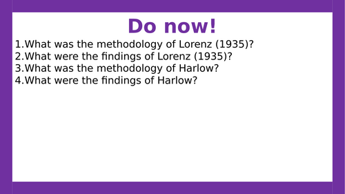 AQA A-level Psychology: Discussing Animal Studies. (Lesson 7 of Attachment)