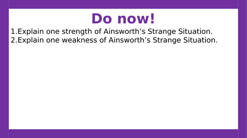 AQA A-level Psychology: Attachment Across Cultures. (Lesson 10 of Attachment)