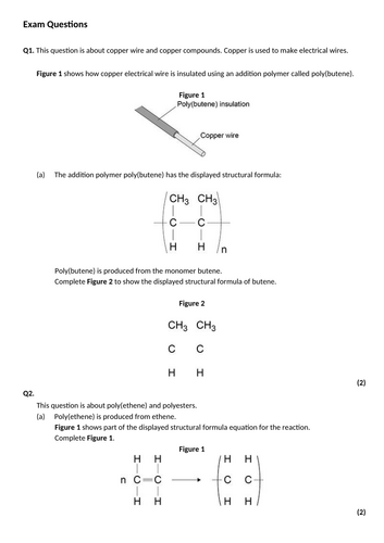 Polymerisation: GCSE Organic Chemistry C7 | Teaching Resources