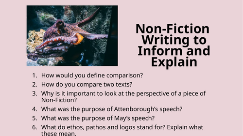 Non-Fiction - Writing to Inform and Explain