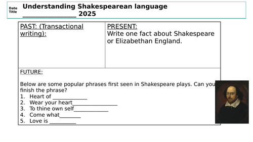 KS3 Intro to the World of Shakespeare | Teaching Resources