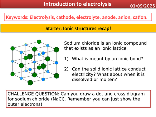 GCSE chemistry - Electrolysis basics