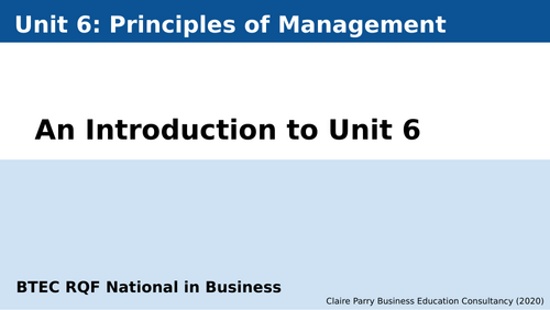 BTEC National in Business - Unit 6: Principles of Management complete ...