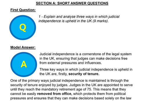 AQA A Level Politics Model Answers - Full Papers - Paper 1 - 2020 ...