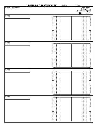 Water Polo Practice Plan sheets for Coach or player 8.5x11 | 12 in ...