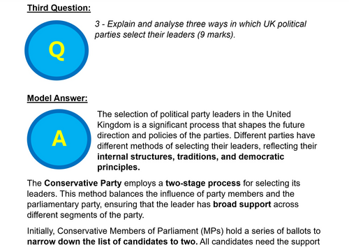 AQA A Level Politics Model Answers - Full Papers - Paper 1 - 2022 ...