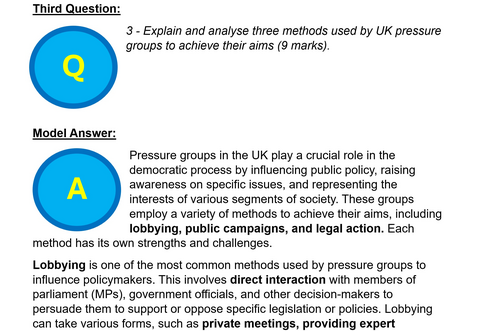 AQA A Level Politics Model Answers - Full Papers - Paper 1 - 2023 ...