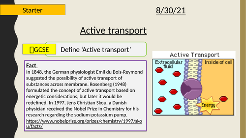 AQA A-Level New specification 3.2.3 Active Transport