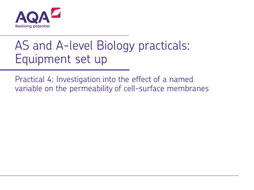 AQA A-Level New specification -3.2.2 REQUIRED PRACTICAL 4