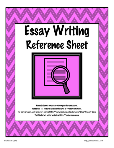Essay Writing Reference Sheet