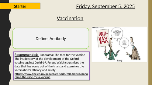 AQA A-Level New specification - 3.2.4 Cell recognition -Vaccinations