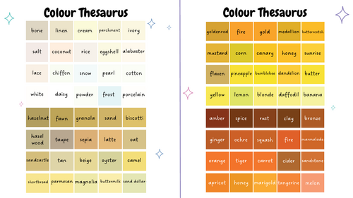 Colour Thesaurus resource (KS2)